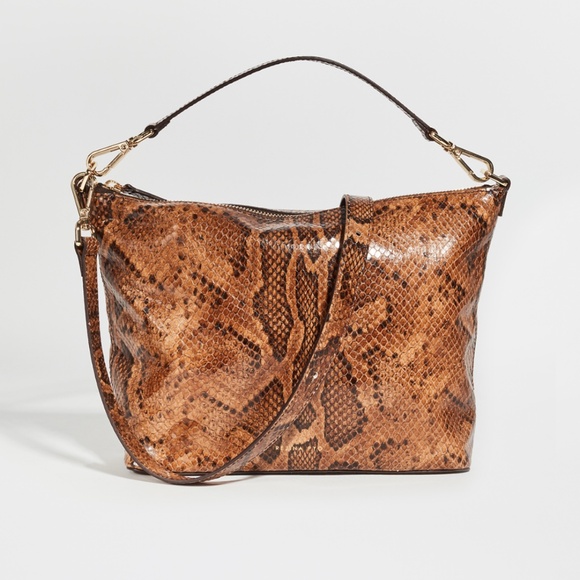 Rejina Pyo Alma Bag, Brown snake-embossed leather - Picture 10 of 10